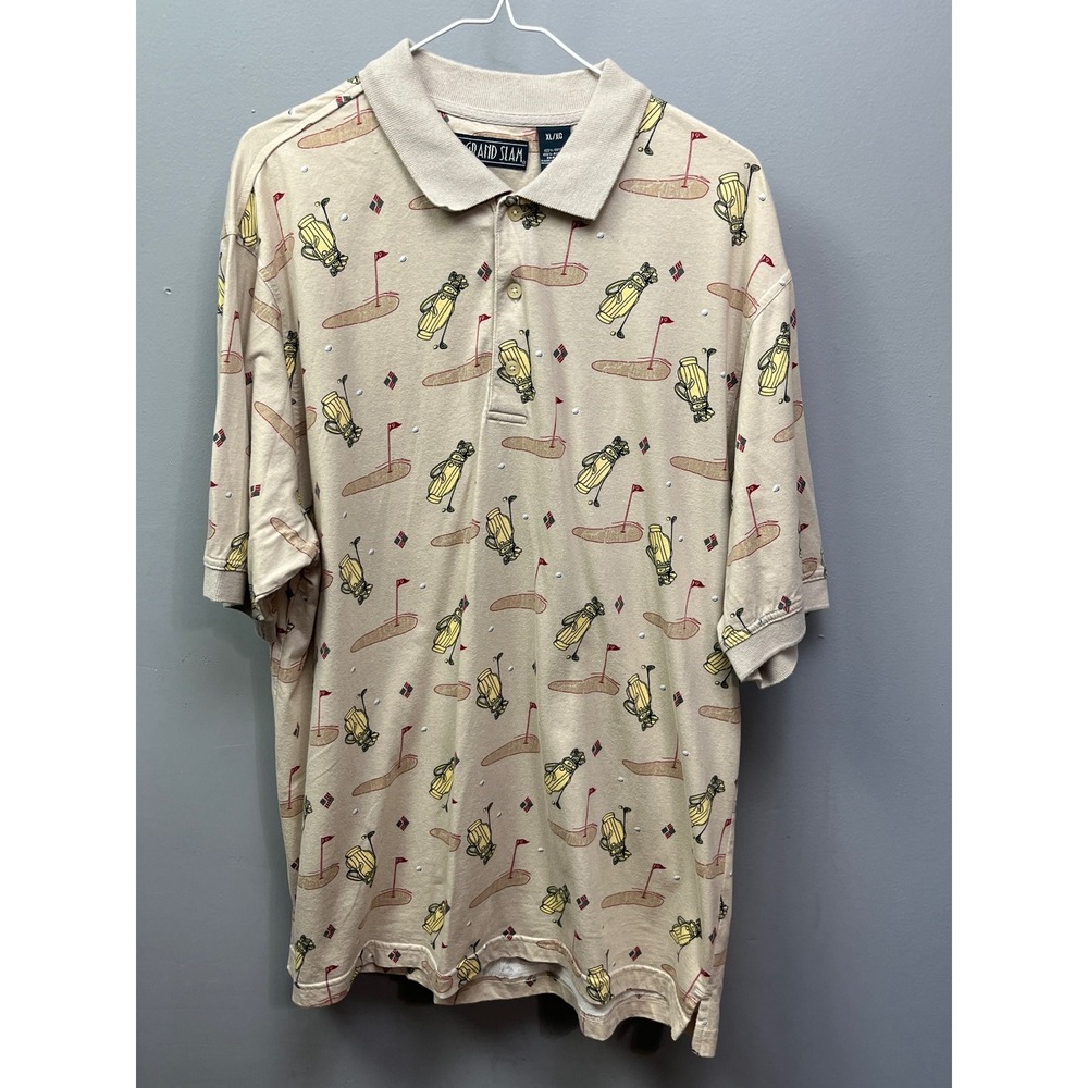 GRAND SLAM Men's XL all over print short‎ sleeve polo shirt